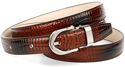 Anthoni Crown Damen Ledergürtel Gürtel, braun, 90
