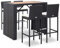 vidaXL Akazienholz Gartenbar Set 5-TLG. Theke Bar Tresen Gartentheke Bartisch Stehtisch Barhocker Barstuhl Gartenmöbel Poly Rattan Schwarz
