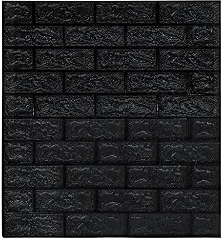 vidaXL 10x 3D Tapete Ziegelstein Selbstklebend Wandpaneele Wandaufkleber Wandtattoo Paneele Wanddeko Wandverblender Wandverkleidung Schwarz