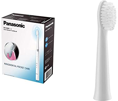 Panasonic Schallzahnbürste EW-DM81 mit Soft-Start-Funktion & Panasonic WEW0972W503 Ersatzbürste WEW0972W503 (2er Pack) für EW-DM81, Ersatzzahnbürste, Original-Zubehör