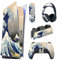 PlayVital Autocollant Protection pour ps5 Manette,Sticker Skin Habillages pour ps5 Digital Console & Station de Charge & Casque & Télécommande Média-Grande Vague Double Face