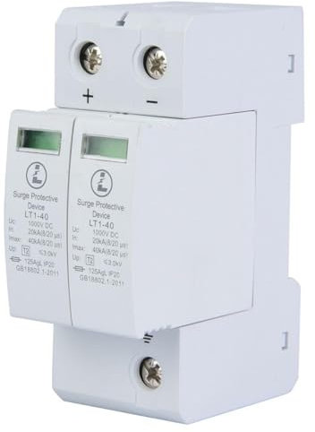 DEWIN Parafoudre, Parafoudre Photovoltaïque CC 2P 40KA Dispositif de Protection Contre Les Surtensions Parafoudre Basse Tension 1000V