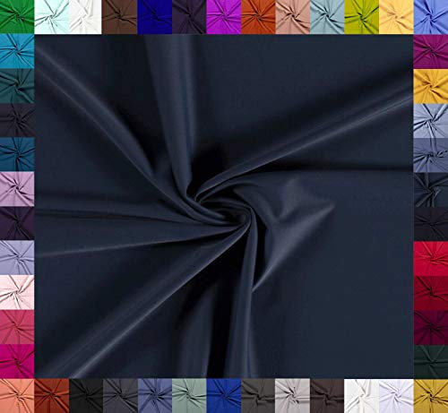 0,5m Baumwoll-Jersey uni 8% Elasthan Baumwollstoff elastisch Meterware Jersey-Stoff Oeko-Tex Kl 1, Farbe:jeansblau