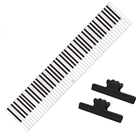 DANUDON 88 Key Keyboard Piano Note Chart, Piano and Keyboard Finger Simulation Practice Guide Teaching Aid Note Chart Electronic Piano Exercise Cardboard with 2 Music Book Clip for Beginner Student