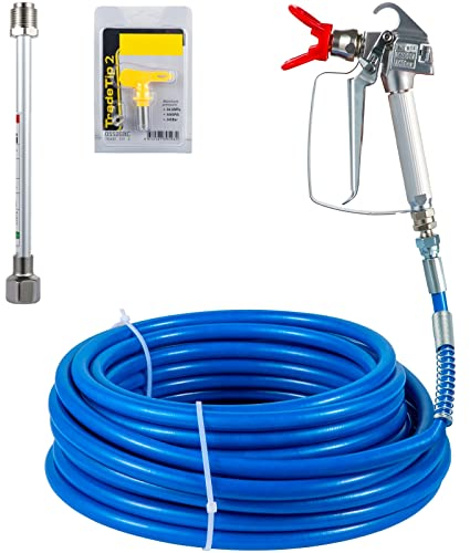 VEVOR Kit de Manguera de Pulverización de Pintura sin Aire 2900-4350psi Pulverizador de Pintura sin Aire Manguera Fibra Nailon y Aluminio Kit de Pistola y Manguera sin Aire Rosca de 7/8pulgadas