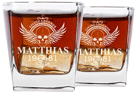 AIGAT Lot de 2 verres à rhum personnalisables 270 ml, 48 motifs différents.