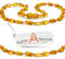 Bernsteinkette, Bernstein Kette für Damen & Herren, Bernstein Schmuck als Geschenk, Natürliche Schutzstein 100% echter Stein, Heilstein Glücksbringer Edelstein (42 CM)