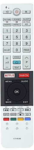 CT-8536 Remote Control Replacement for Toshiba Ultra HD Android TV 50U788 58U788 50U7880 58U7880 58U7880AZ