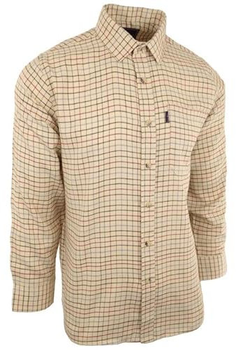 Hazy Blue | Mens Long Sleeve Country Shirt | Casual Check Outdoor Winter Cotton Farming Shooting Fishing Hiking Walking Check Shirt (3XL - Burghley)