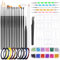 MELLIEX 45pcs Kit de Nail Art avec Pinceaux de Peinture d'Ongle, Stylo de Pointage d'Ongle, Bandes de Rayure, Autocollants à Ongles Française, Strass, Pince à Épiler pour Décoration Nail Art