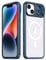 Rdyi6ba8 Cover per iPhone 14, Trasparente Compatibile con Magnetica Case con [Scorrevole Protezione Fotocamera] TPU+PC Antiurto Custodia per iPhone 14 - Blu