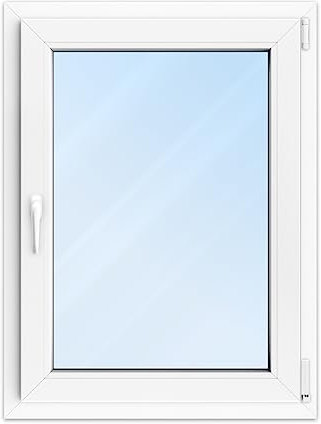 FENSTERVERSAND - Kunststofffenster Weiß - zu öffnendes Fenster Kunststoff mit Griff, Dreh- & Kippfenster, 2-fach Verglasung, Klarglas - DIN rechts - BxH: 750x1000 mm, 70 mm Profil