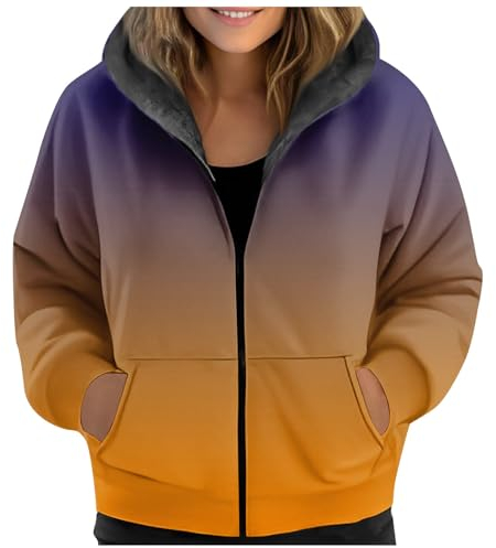 Fahrradjacke Damen Damen Strickjacke Lang Gothic Mantel Damen Plüsch Jacken Für Damen Damen Jacke Übergangsjacke Damen Weste Lang Mit Kapuze Thermojacke Damen Rennrad Regenjacke (Ginger, 3Xl)