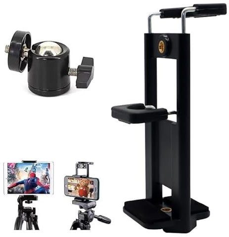 SRIKEKL(2 Sets Pack) Dual Side Mount Clamp Holder for Tablet PC and Phone+Mini 1/4 Rotatable Ball Head Adapter, Connected to Tripod,Compatible with Ipad, Iphone, and Other Tablets or Smartphones