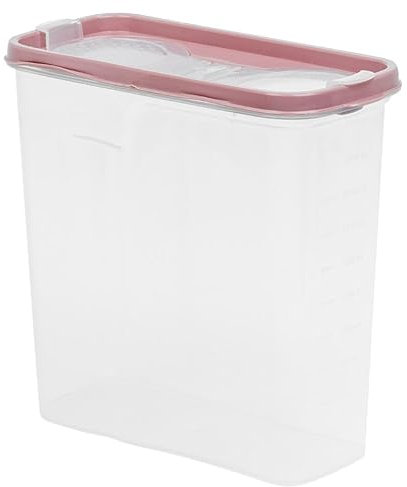 URBNLIVING 2/2.5/3.25L Plastic Food Cereal Storage Container Set with Airtight Click Lid Food Fresh Organized Rectangle Leakproof Kitchen Pantry Storage Solution (1, Pink 2.5L)