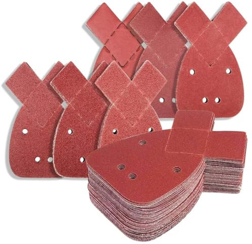 Black Decker Mouse Sanding Discs, 60 Pack Palm Sander Sandpaper Mouse Sanding Sheets Assorted Grits 40/60/80/120/180/240 Compatiable with Black and Decker Detail Hand Sander