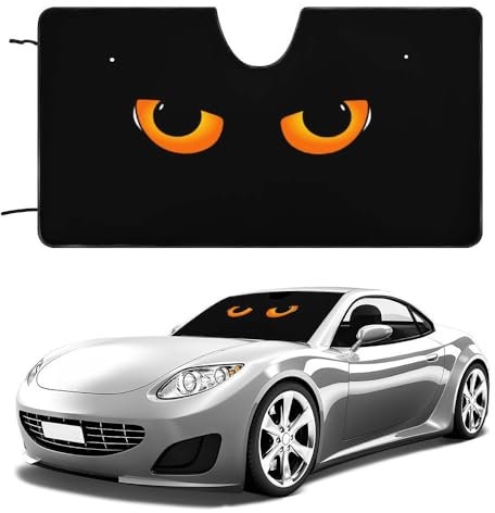 Hixingo Auto Frontscheibe, Sonnenschutz für Windschutzscheibe, 3D Tier Muster Frontscheibenabdeckung, Faltbares Design Auto Sonnenschutz, UV-Schutz, für meisten Autos (Auge,70x130cm)