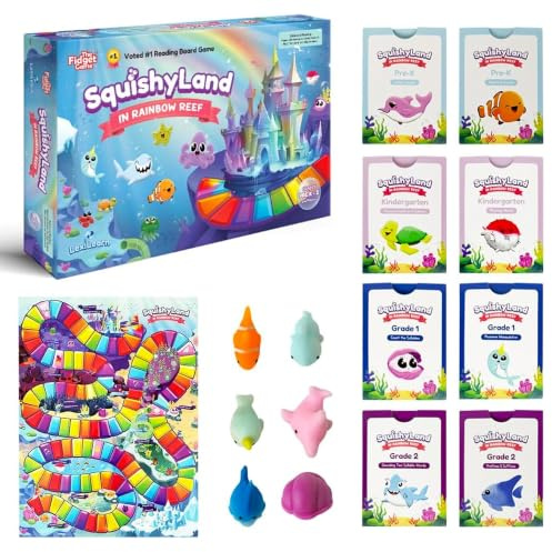 The Fidget Game SquishyLand in Rainbow Reef Board Game, Pre-K to 2nd Grade