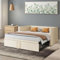 NLDGR Gepolstertes Schlafsofa, 2-in-1-Mehrzweck-Schlafsofa mit Ausziehbett, Verwandelbares Samt-Schlafsofa 90/180 x 200 cm, moderner Zweisitzer für Wohnzimmer, Schlafzimmer, Ohne Matratze (Beige)