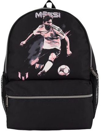 Messi Herren Lifestyle Large Core Backpack for Boys & Girls, Pockets & Adjustable Straps Rucksack, Schwarz, Einheitsgröße