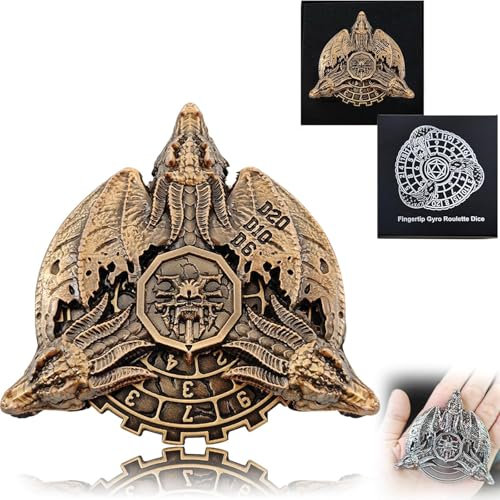 Dungeons und Drachen Würfel Spinner, DND Roulette Würfelspinner Rotierende Dungeon Würfel DND Roulette, Dice Spinner Mit Würfelbox Rotierende Würfel and Dragons Tabletop Games (Altes Gold)