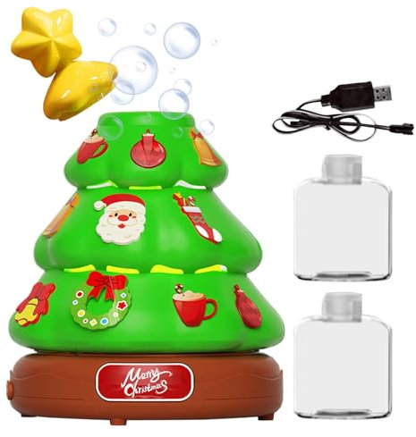 Bexdug Árbol De Navidad con Luces Música,Caja Musical del Árbol De Navidad - Burbuja del árbol de Navidad Que sopla para los niños - Caja de música navideña con Luces LED para Bodas, opción Festiva