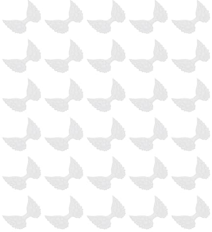 PATIKIL 60 Stück Engelsflügel für Bastelarbeiten, Glitzer Mini Engelsflügel Verzierung Stoffflügel zum Aufnähen Puppen-Patches Verzierung für Haaraccessoires DIY Basteln, Weiß