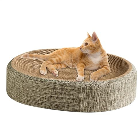 Cat Scratching Board, Cardboard Round Cat Scratcher Bowl Nest, Oval Corrugated Scratch Pad, Scratching Pads For Grinding Claw High Density, Bed Sofa For Indoor Sleeping