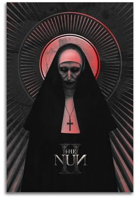 WEQYWEY Poster The Nun II auf Leinwand, Vintage-Musik und Filme, ästhetisches Poster, dekoratives Gemälde, Wohnzimmer, Schlafzimmer, Dekoration, 20 x 30 cm, ungerahmt, 2 Stück