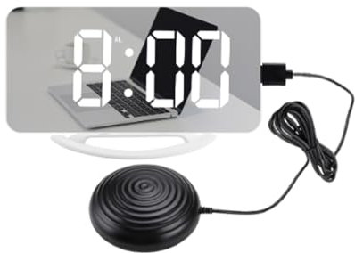 Alarm Clock for Heavy Sleepers, Vibrating Bed Shaker, Super Loud Digital Clock, Usb Rechargeable, Large Display, for Deaf and Hard of Hearing, Abs+led Material, 15.8 * 7.8 * 1.3cm