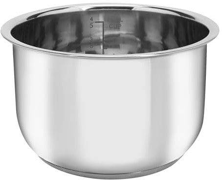 Linkidea Rice Cooker Inner Pot Replacement, 304 Stainless Steel Pressure Cooker Pot, Multi-Cooker Replacement Inner Bowl Compatible with AROMA-ARC-954SBD (Silver)