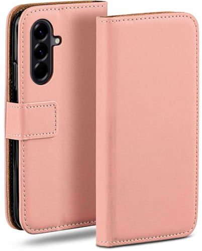 moex für Samsung Galaxy A56 5G Hülle mit Kartenfach, Handyhülle klappbar 360 Grad Schutzhülle, PU Leder Handytasche Samsung Galaxy A56 5G Klapphülle Flip Case, Rosa