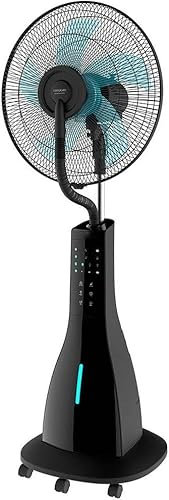 Ventilatore per nebulizzatore d'acqua con timer, 90 W, 5 lame da 40 cm di diametro, oscillanti, 3 velocità, serbatoio da 3 litri, motore in rame