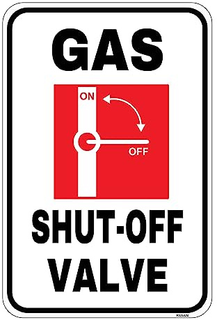 Anceky Metall Blechschild Gas Absperrventil Vorsicht Gefahr Sicherheit Warnhinweis Schilder Indoor/Outdoor Einsatz 8x12 Zoll