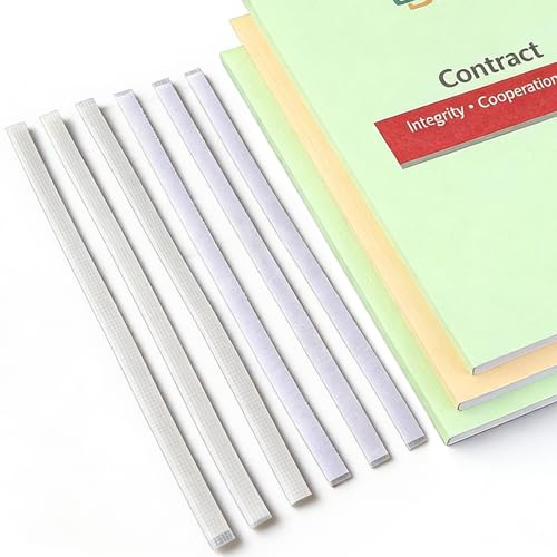 VEOOK 100 tiras de encuadernación térmicas, adhesivo termofusible con malla para reparación de encuadernación de pegamento de libros, se adapta a capacidad de 80 a 110 hojas, suministros de