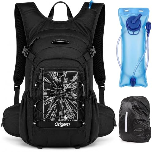 Origem Sac à Dos Hydratation 22 L avec Poche à Eau 3 L et Housse Pluie