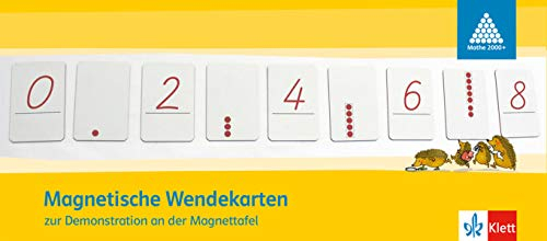 Wendekarten für Lehrer magnetisch SAS 1: 24 magnetische Wendekarten (6 x 9 cm) mit Ziffern (in SAS) und Mengenbild Klasse 1 (Programm Mathe 2000+)