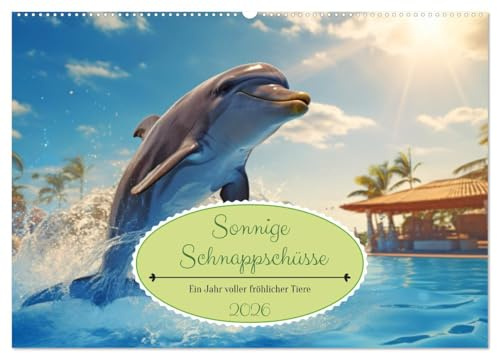 Sonnige Schnappschüsse - Ein Jahr voller fröhlicher Tiere (Wandkalender 2026 DIN A2 quer), CALVENDO Monatskalender: Lass dich von den lustigen und ... Monat ein sonniges Lächeln. (CALVENDO Tiere)