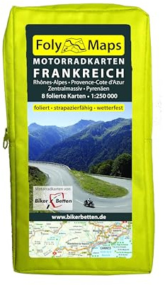 FolyMaps Motorradkarten Frankreich Süd: 1:250 000 Rhônes-Alpes, Provence-Cote d´Azur, Pyrenäen, Zentralmassiv