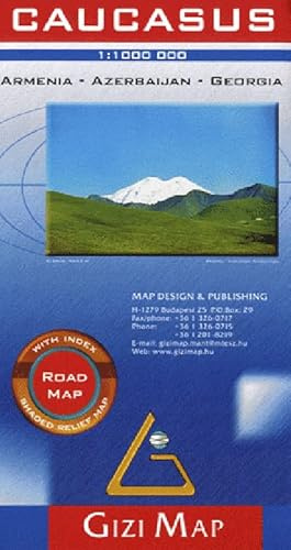Gizi Map China Northwest, Regional Geographical Map: Armenia, Azerbaijan, Georgia. With Index. Shaded Relief Map. With Index. Shaded Relief Map