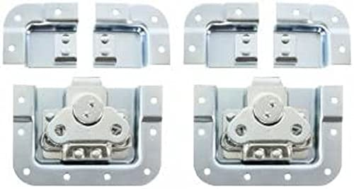 Adam Hall Hardware SPLIT-LID - 2er Set Butterfly Verschluss kurz gekröpft 14 mm tief mit geteilter Schale im Beutel