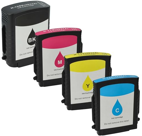 vhbw 4X Tintenpatronen kompatibel mit HP Business Inkjet 2500CM | 2500C, 2800, 2600, 3000 Drucker (Kompatibel)