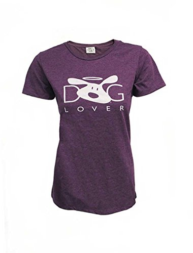 Dog Is Good Damen-T-Shirt: Dog Lover (Heather Plum, X-Large)