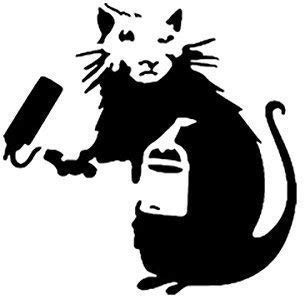 Banksy Ratte Schablone/Farbroller Ratte / A4 Blatt Größe (Design 17x17cm) / Wohndeko Kunst Malen Schablone