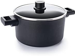 Woll Diamond Logic XR Casserole avec couvercle en verre, inductive, Ø 24 cm, hauteur 14 cm, 4,5 l, avec 2 poignées latérales, convient pour tous les types de feux, fonte d'aluminium, revêtement