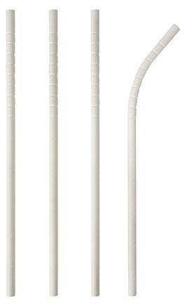 PAPSTAR Trinkhalme, Papier Pure Ø 6 mm, 20 cm Weiss flexibel 88071 Papiertrinkhalme Papierstrohhalme mit Knick umweltfreundlich, 1000 Stück