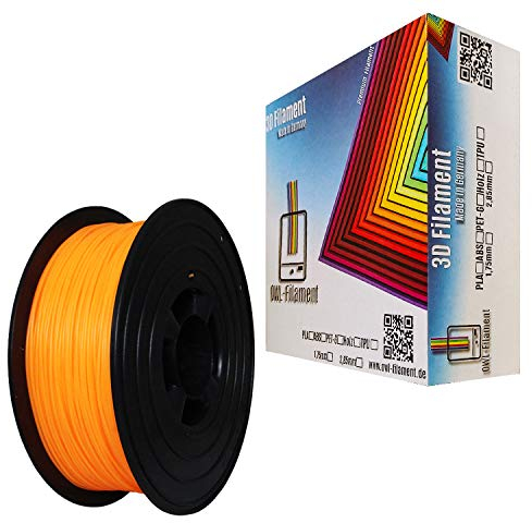 OWL-Filament 3D-Drucker PET-G 1,75mm 1kg Spule Rolle (Neon Hellorange)