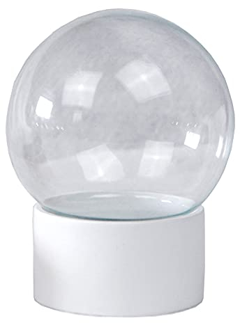 Snowglobe for You 40052 Bastelset DIY Schneekugel Do it Yourself mit Glaskugel und Polyresinsockel weiß – 100mm Durchmesser