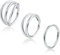 Adramata 18G Nasenring Septum Ring Clicker Daith Ohrringe 316L Chirurgenstahl Single Double Triple Nasenpiercing Edelstahl Hoop Conch Rook Helix Tragus Piercing Schmuck für Frauen Damen 8mm 10mm
