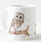 Vixar Tasse colorée en forme de chouette peinte à la main avec motif aquarelle - Cadeau d'anniversaire, travail, bureau, Noël, thé, café (blanc)